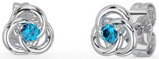 Topaz Silver Celtic Stud Earrings