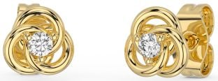 Diamant Gold keltisch Zucht Ohrringe