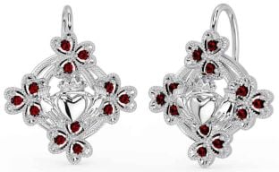 Claddagh de argint diamant Cercei Shamrock Dangle