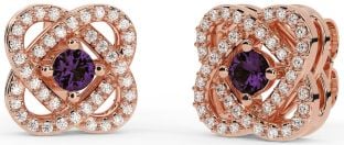 Diamant Alexandrit Rose Gold keltisch Zucht Ohrringe