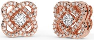 Diamant Rose Gold keltisch Zucht Ohrringe