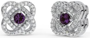 Diamant Alexandrite Sølv Celtic Stud Øredobber