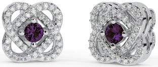 Diamant Alexandrite Hvit Gull Celtic Stud Øredobber