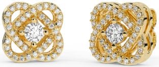 Diamant Or celtique Goujon Des boucles d'oreilles