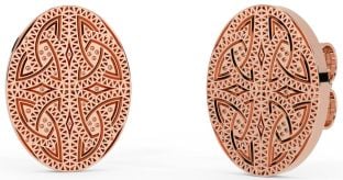 Rose Gold Silver Celtic Stud Earrings