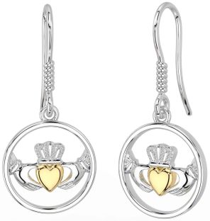 Ouro Prata Claddagh Pendurar Brincos