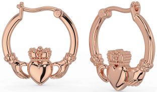 Rose Gold Claddagh Dangle Earrings