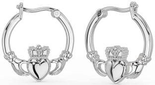 Silver Claddagh Dangle Earrings