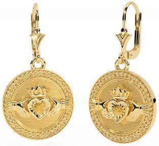 Gold keltisch Claddagh Baumeln Ohrringe