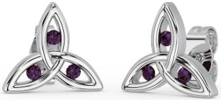 Alexandrite Argent celtique Trinité Noeud Goujon Des boucles d'oreilles