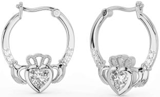 Claddagh de argint diamant Cercei cerc