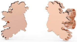 Rose Gold Celtic Map of Ireland Stud Earrings