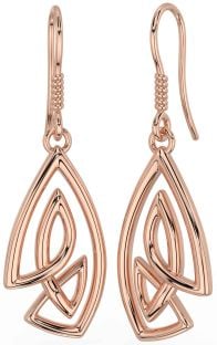 Rose Gold Silver Celtic Dangle Earrings