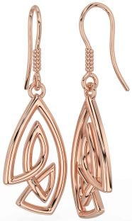 Rose Gold Silver Celtic Dangle Earrings