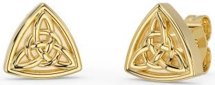 Gold Silver Celtic Trinity Knot Stud Earrings