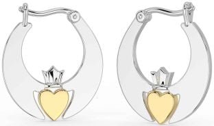 Gold Silber Claddagh Baumeln Ohrringe