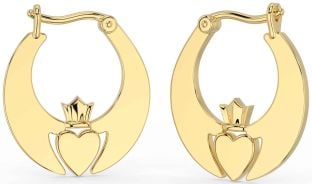 Gold Silver Claddagh Dangle Earrings