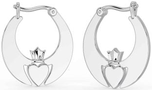 Silber Claddagh Baumeln Ohrringe