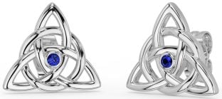 Saphir Argent celtique Trinité Noeud Goujon Des boucles d'oreilles