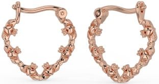 Rose Gold Silver Claddagh Hoop Earrings