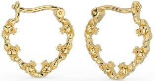 Gold Silver Claddagh Hoop Earrings
