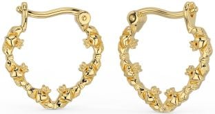 Gold Claddagh Hoop Earrings