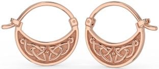 Rose Gold Silver Celtic Hoop Earrings