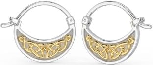 Blanc Jaune Or celtique Cerceau Des boucles d'oreilles