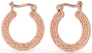 Rose Gold Silver Celtic Hoop Earrings