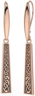 Rose Gold Black Rhodium Celtic Dangle Earrings