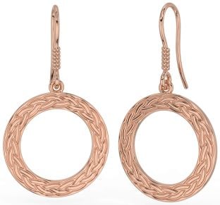 Rose Gold Silver Celtic Dangle Earrings