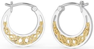 Gold Silver Celtic Hoop Earrings