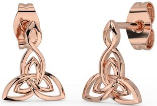 Rose Gold Silber keltisch Dreieinigkeit Knoten Baumeln Ohrringe