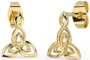 Gold Silver Celtic Trinity Knot Dangle Earrings