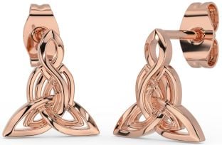 Rose Gold Silber keltisch Dreieinigkeit Knoten Baumeln Ohrringe