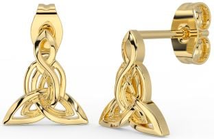 Gold Silver Celtic Trinity Knot Dangle Earrings