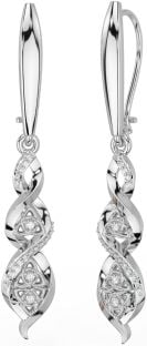 Diamant Argent celtique Trinité Noeud Pendre Des boucles d'oreilles