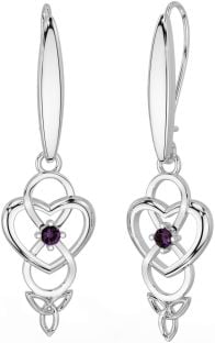 Alexandrite Silver Infinity Celtic Trinity Knot Dangle Earrings