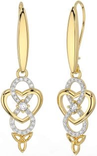 Diamant Aur Argint Infinity Celtic Trinity Knot Dangle Cercei