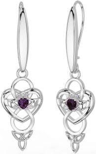 Alexandrite Sølv Celtic Claddagh evighet Treenighet Knute Dingle Øredobber