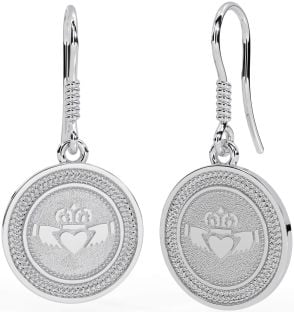 Plata céltico Claddagh Colgar Pendientes