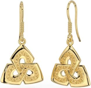 Gold Silver Celtic Trinity Knot Dangle Earrings