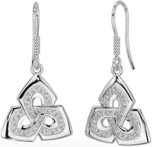 Silver Celtic Trinity Knot Dangle Earrings