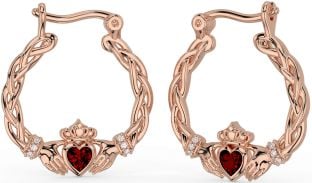 Diamante Granada Rosa Ouro Prata céltico Claddagh Pérola Pendurar Brincos