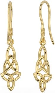 Gold Silver Celtic Trinity Knot Dangle Earrings