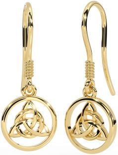 Gold Silver Celtic Trinity Knot Dangle Earrings