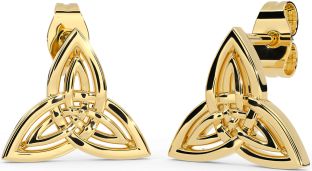 Gold Silver Celtic Trinity Knot Stud Earrings