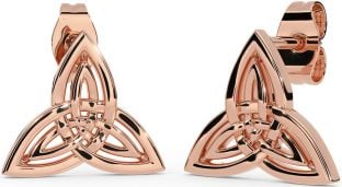 Rose Gold Celtic Trinity Knot Stud Earrings