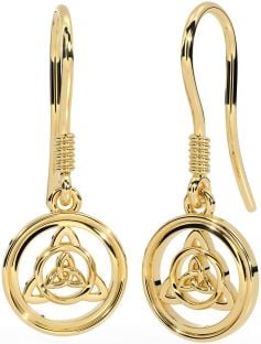 Gold Silver Celtic Trinity Knot Dangle Earrings