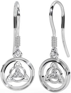 Silver Celtic Trinity Knot Dangle Earrings